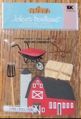 RARE Jolees BARNYARD Farm Barn Hay Fork Silo Wheel Barrow Farm Scrapbook Sticker