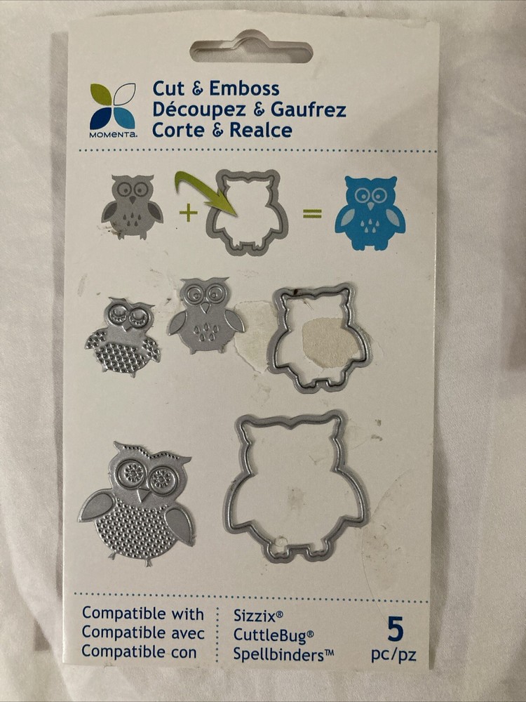 5 Pc Set MOMENTA Cut & Emboss Owl Die Cut scrapbook Crafts Metal Layering Birds