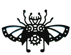 MECHANICAL INSECTS, BUGS «STEAMPUNK» SILHOUETTE DIE CUT/ CUTS (ALL DIFFERENT)