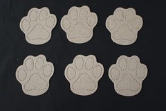 Dog Paw Print Bare Chipboard 6 Die Cuts Embellishments Pet
