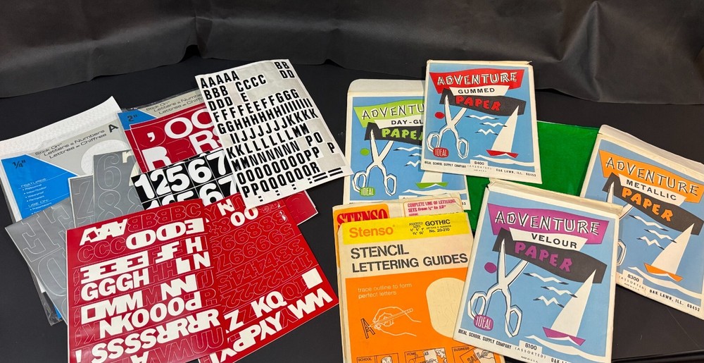 Vintage Craft Papers & Stencils Velour, Metallic, Transparency, Gummed, Day Glo