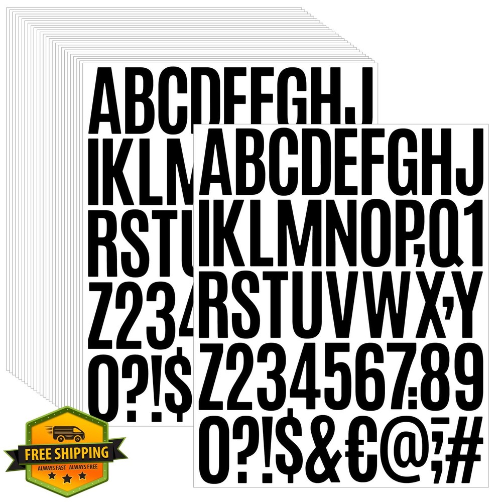 SXDMHYB Black Letter Number Stickers 2 Inch