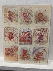 Rare Vintage Mary Hamilton Adorable Children Sticker Sheet 9 Stickers