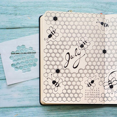 Portable Planner Stencils – x16 Small Square Journal Stencils with Templates for