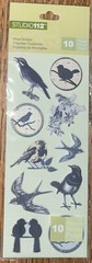 K&Company Studio 112 Adhesive Bird Pillow Stickers Black Crow Raven Starling
