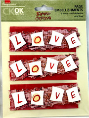 Love Triple Layer Embellishments Titles Valentine Creating Keepsakes VERY RARE