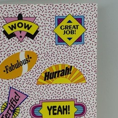 Vtg Encouragement Stickers 3M 1989 HT-854 Fantastic Great Job Wow