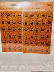 Vintage American Greetings Glitter Stickers 2 Pkgs/4 Sheets Sealed JackOLanterns