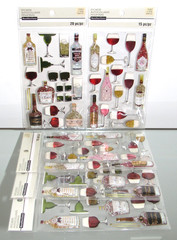 NEW PEGATINAS RECOLLECTIONS ALCOHOL MARGARITA WINE BOTTLE THEME 3D STICKER LOT