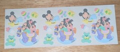 Vintage Sandylion Stickers Fuzzy Disney Babies Mickey & Minnie Mouse, Unused Mod