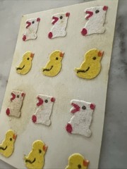 Vintage Mini Fuzzy Felt Stickers Bunny & Chick Textured Stickers
