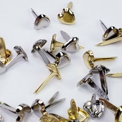 50 Mini Heart Brads Gold Silver Hearts Handmade Cards Junk Journal Embellishment