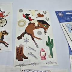 Vtg Mrs. Grossmans Stickers Cowboys Fishing Ship Western