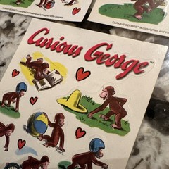 Vintage Forget Me Not Stickers American Greetings Curious George NWOT 3 Sheets