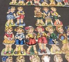 LOT VINTAGE PZB PAUL B ZOECKE CHROMOLITHOGRAPH DIE CUT BOY & GIRL SCRAPS