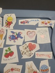 Scholastic Valentines Stickers 1985 Hearts Animals Cupid Rare Vintage New 23