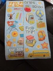 Vintage School Bus 3D Sticker Scrapbook Lot 6pc Freds MAMBI Paper House Kit
