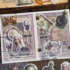 25Pcs Vintage Paper Stickers Pack Scrapbook Supplies Junk Journal Planner Kit