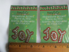 Lot of 6 Vintage Mary Engelbreit Rhinestone Accent Christmas Joy Stickers, New