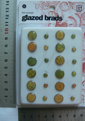 TWO SCOOPS Basic Grey EPOXY BRADS x 24 Items 12 x 12mm & 12 x 5mm Round Pri17br