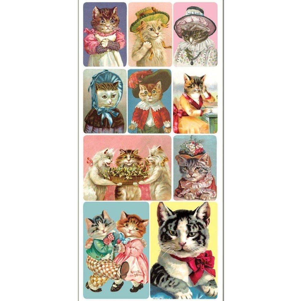 Violette Stickers – Scholar Cats – 1 Stylish Cat Sticker Sheet – Scrapbooks