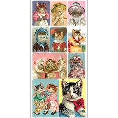 Violette Stickers – Scholar Cats – 1 Stylish Cat Sticker Sheet – Scrapbooks