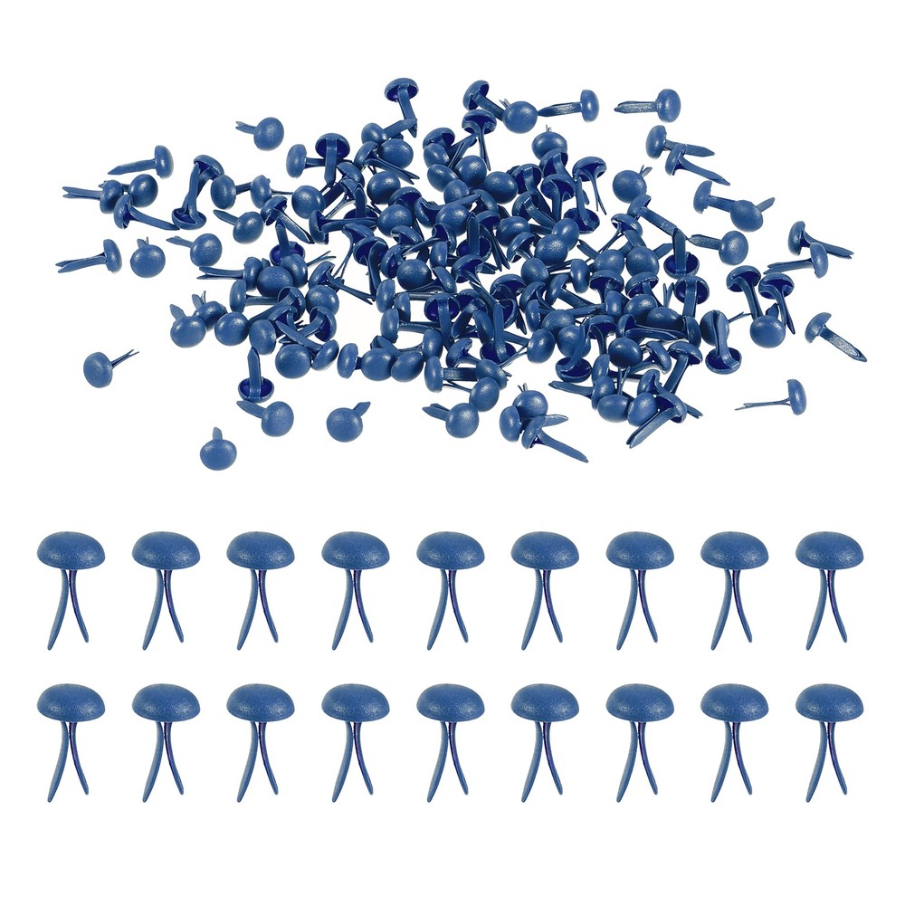 500 Pcs Paper Fasteners Mini Metal Fastener Dark Blue 0.3″x0.18″