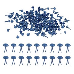 500 Pcs Paper Fasteners Mini Metal Fastener Dark Blue 0.3″x0.18″