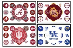 15 Pre-Cut College/University Bottle 1 Inch Cap Images (32 Options)