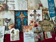 #773 – SMALL FAITH & FLORAL Junk Journal Scrapbooking Kit – 15 Pieces SHIPS FREE