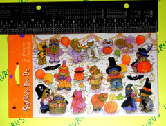 Vintage Halloween Teddy Bear Costume Party Sticker Lot – Rare American Greetings