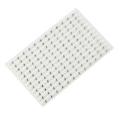 CraftbuddyUS 264pcs 5mm SeIf Adhesive Ivory Pearl & AB Clear Diamante Gem Strips