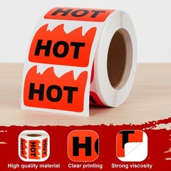 1000 Pcs Fluorescent Red Flame Animal Heat Stickers for Rave, Carnival & Shops