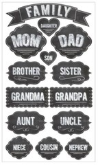 Sticko Chalk Label Family Mom Dad Sister Brother Grandma Grandpa Aunt Uncle Titl
