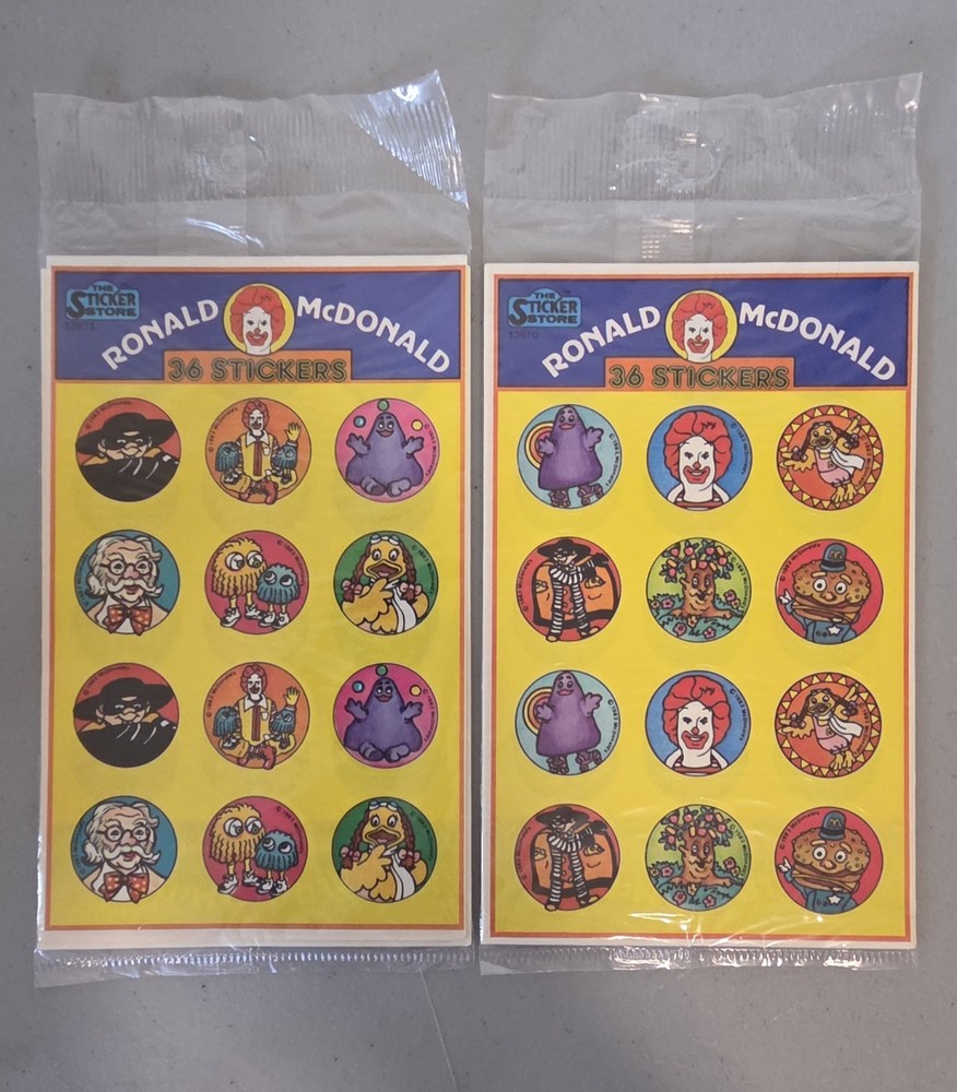 NOS Sealed 1983 Vintage McDonald’s stickers From «The Sticker Store»