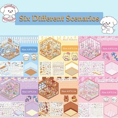 DIY 3D Sticker Scenes for Girls, 6 Sets Make Your Own Mini Room Scene Sticker…