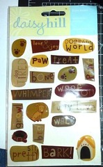 Daisy hill dog word puppy bone scrapbook dome stickers (U16B)