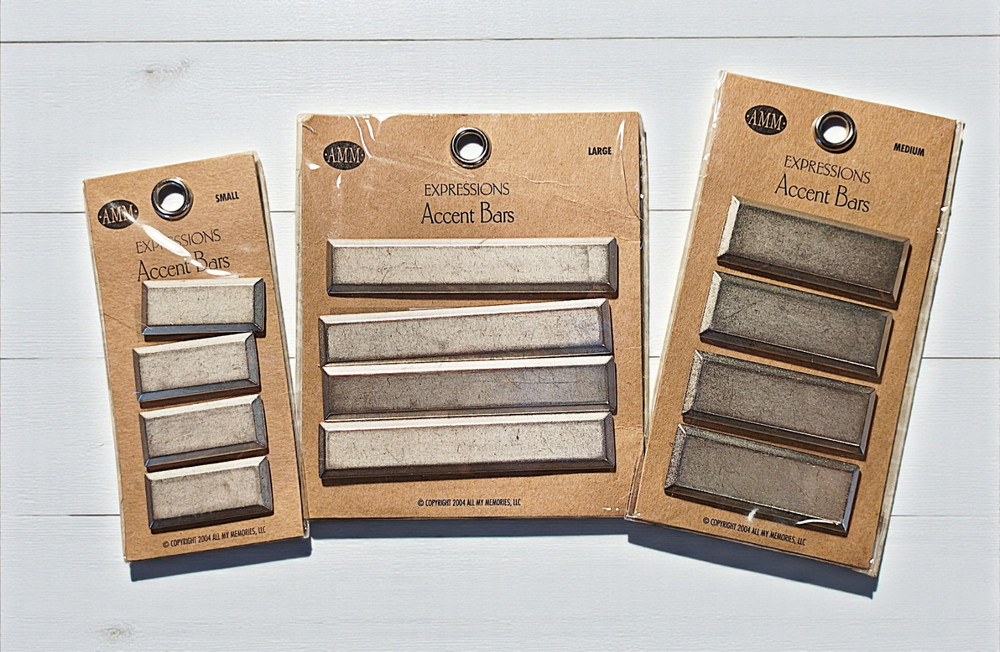 All My Memories Expressions Silver Metal Accent Bars Set – 3 Pack Bundle, Scrapb
