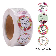 500pcs/1 Roll Stickers Thank You Self-Adhesive Sealing For Gift Box Envelope NEW