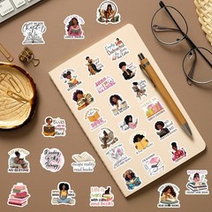 Black Women Stickers for Women – 100 Pcs Reading Inspirational Water Bottle Stic