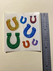 Vintage Mini LUCKY HORSE SHOE Sticker Scrapbook Craft Stickers SANDYLION