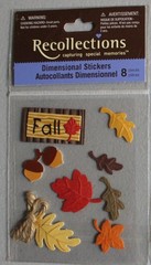 New Recollections scrapbook stickers FALL leaves red yellow orange brown acorns