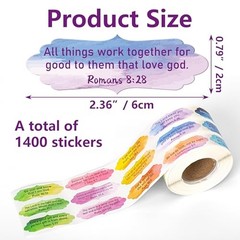 1400Pcs Bible Verse Sticker Scripture Inspirational Label Self Multicolor