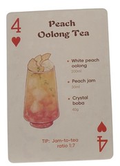 Tea Recipe Fun Peach Oolong Lychee Rose Grape Cards Junk Journal Scrapbook H5
