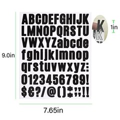 810 Pieces 10 Sheets Letter Stickers,Self Adhesive Vinyl 1 Inch Black