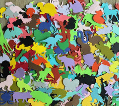 Grab bag lot of animal shapes cut outs card making Scrapbooking 325 pcs