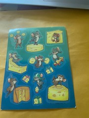 Vintage 1980s Hallmark Silly Scents Cheese Mice Stickers