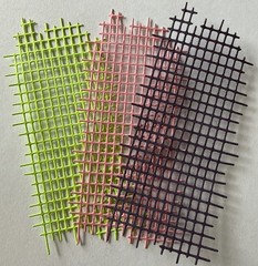 MESH RECTANGLE Die-Cut Embellishments(3pc)Pattern•Lines •Nets•Card Making•