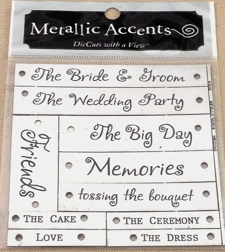 DieCuts With A View METALLIC WORD ACCENTS – WEDDING – 10 pcs