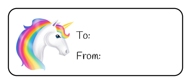 TO FROM GIFT TAGS UNICORN RAINBOW STICKERS ENVELOPE SEALS LABELS PARTY FAVORS
